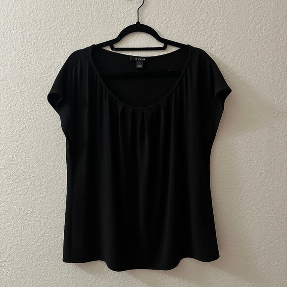 St John Round Neck Pleat Front Blouse - Picture 1 of 6
